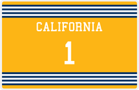 Thumbnail for Personalized Jersey Number Placemat - California - Triple Stripe -  View