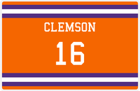 Thumbnail for Personalized Jersey Number Placemat - Clemson - Single Stripe -  View