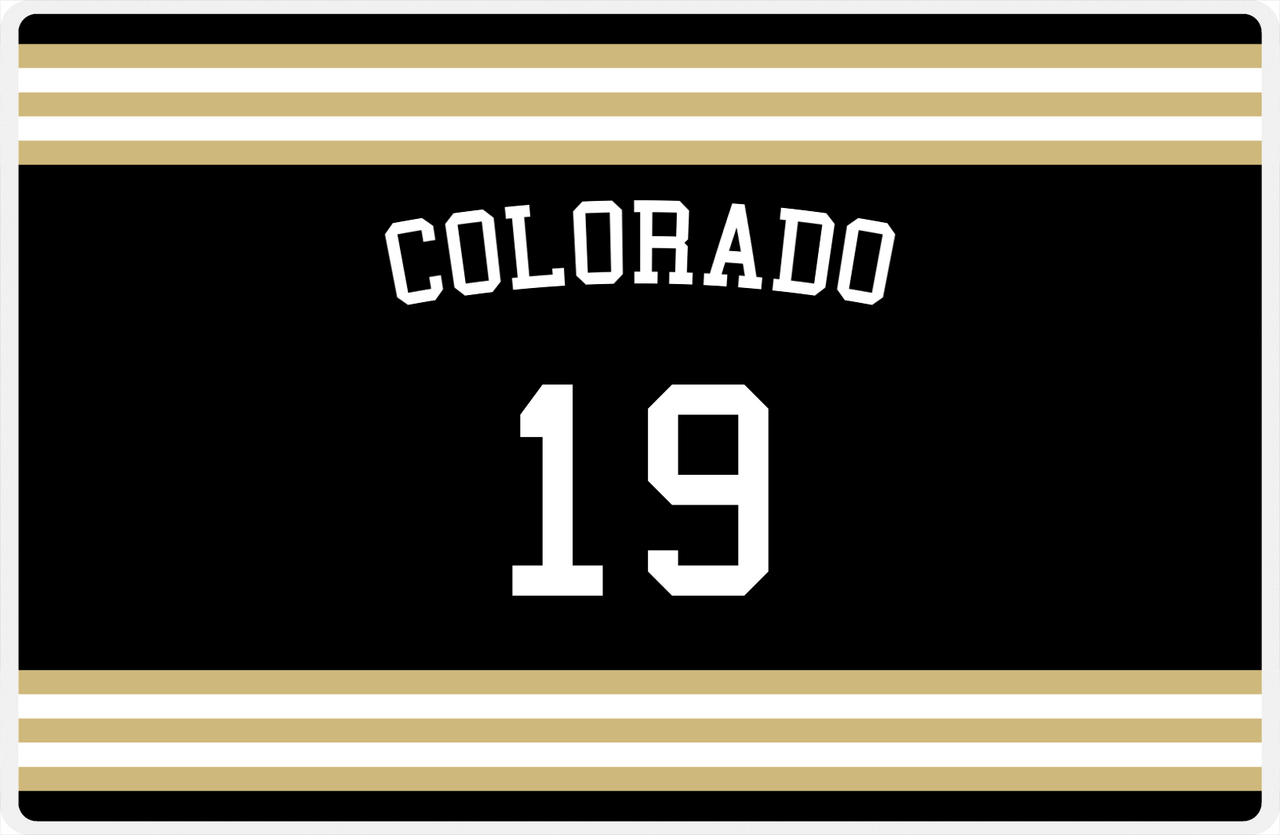 Personalized Jersey Number Placemat - Arched Name - Colorado - Double Stripe -  View