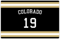 Thumbnail for Personalized Jersey Number Placemat - Arched Name - Colorado - Single Stripe -  View