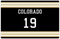 Thumbnail for Personalized Jersey Number Placemat - Colorado - Double Stripe -  View