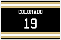 Thumbnail for Personalized Jersey Number Placemat - Colorado - Single Stripe -  View