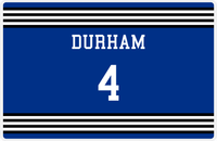 Thumbnail for Personalized Jersey Number Placemat - Durham - Triple Stripe -  View