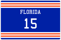 Thumbnail for Personalized Jersey Number Placemat - Florida - Double Stripe -  View