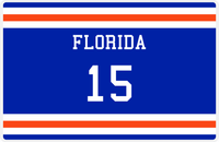 Thumbnail for Personalized Jersey Number Placemat - Florida - Single Stripe -  View
