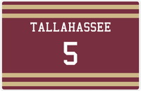 Thumbnail for Personalized Jersey Number Placemat - Tallahassee - Single Stripe -  View