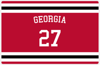 Thumbnail for Personalized Jersey Number Placemat - Arched Name - Georgia - Single Stripe -  View