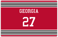 Thumbnail for Personalized Jersey Number Placemat - Georgia - Triple Stripe -  View