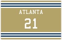 Thumbnail for Personalized Jersey Number Placemat - Atlanta - Double Stripe -  View