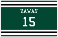 Thumbnail for Personalized Jersey Number Placemat - Arched Name - Hawaii - Single Stripe -  View