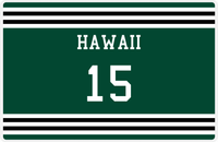 Thumbnail for Personalized Jersey Number Placemat - Hawaii - Double Stripe -  View