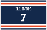 Thumbnail for Personalized Jersey Number Placemat - Illinois - Single Stripe -  View