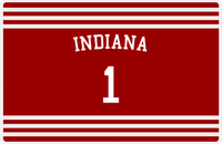 Thumbnail for Personalized Jersey Number Placemat - Arched Name - Indiana - Double Stripe -  View