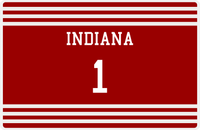 Thumbnail for Personalized Jersey Number Placemat - Indiana - Double Stripe -  View