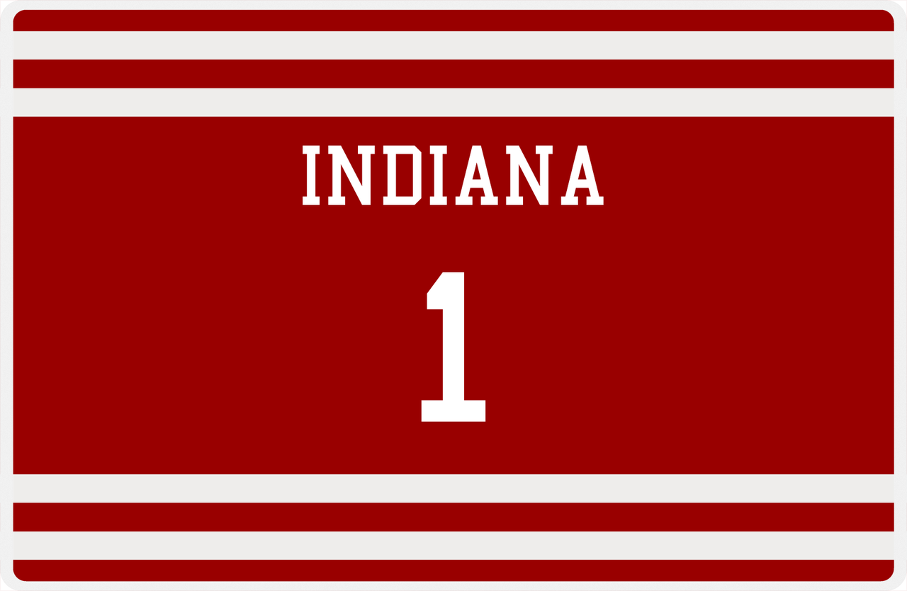 Personalized Jersey Number Placemat - Indiana - Single Stripe -  View