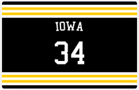 Thumbnail for Personalized Jersey Number Placemat - Arched Name - Iowa - Double Stripe -  View
