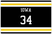Thumbnail for Personalized Jersey Number Placemat - Arched Name - Iowa - Single Stripe -  View