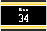 Thumbnail for Personalized Jersey Number Placemat - Iowa - Double Stripe -  View