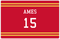 Thumbnail for Personalized Jersey Number Placemat - Ames - Double Stripe -  View