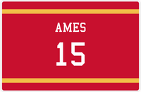 Thumbnail for Personalized Jersey Number Placemat - Ames - Single Stripe -  View