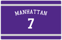 Thumbnail for Personalized Jersey Number Placemat - Arched Name - Manhattan - Single Stripe -  View