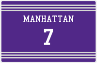 Thumbnail for Personalized Jersey Number Placemat - Manhattan - Triple Stripe -  View
