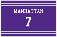 Thumbnail for Personalized Jersey Number Placemat - Manhattan - Double Stripe -  View