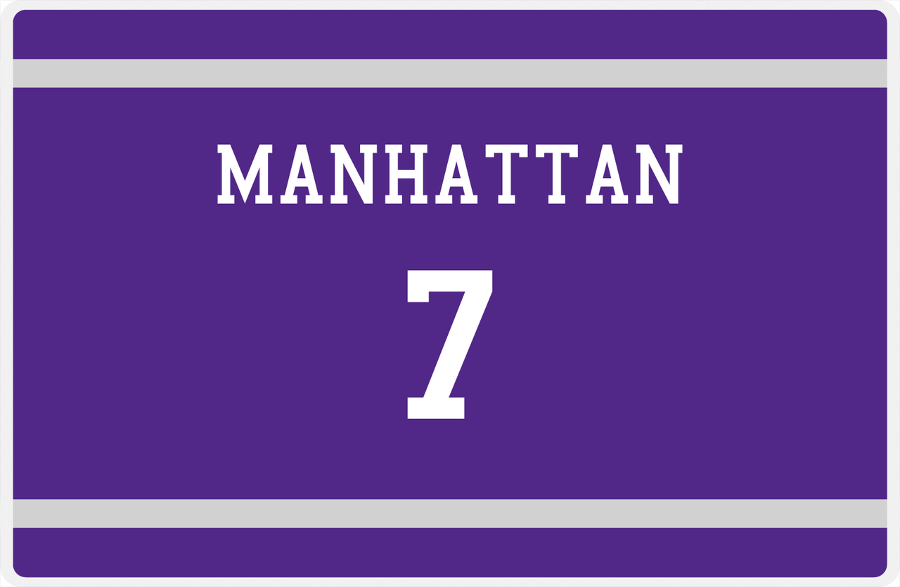 Personalized Jersey Number Placemat - Manhattan - Single Stripe -  View