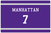 Thumbnail for Personalized Jersey Number Placemat - Manhattan - Single Stripe -  View