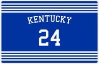 Thumbnail for Personalized Jersey Number Placemat - Arched Name - Kentucky - Triple Stripe -  View