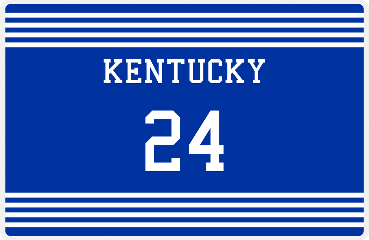 Personalized Jersey Number Placemat - Kentucky - Triple Stripe -  View