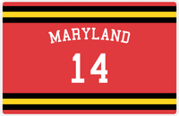 Thumbnail for Personalized Jersey Number Placemat - Arched Name - Maryland - Single Stripe -  View