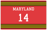 Thumbnail for Personalized Jersey Number Placemat - Maryland - Triple Stripe -  View