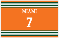 Thumbnail for Personalized Jersey Number Placemat - Miami - Triple Stripe -  View