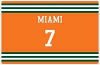 Thumbnail for Personalized Jersey Number Placemat - Miami - Double Stripe -  View