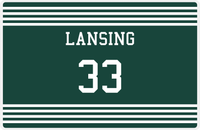 Thumbnail for Personalized Jersey Number Placemat - Lansing - Triple Stripe -  View