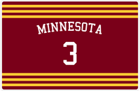 Thumbnail for Personalized Jersey Number Placemat - Arched Name - Minnesota - Double Stripe -  View