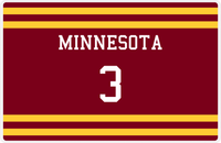 Thumbnail for Personalized Jersey Number Placemat - Minnesota - Single Stripe -  View