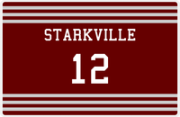 Thumbnail for Personalized Jersey Number Placemat - Starkville - Double Stripe -  View