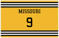 Thumbnail for Personalized Jersey Number Placemat - Missouri - Double Stripe -  View