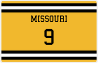Thumbnail for Personalized Jersey Number Placemat - Missouri - Single Stripe -  View