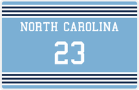 Thumbnail for Personalized Jersey Number Placemat - North Carolina - Triple Stripe -  View