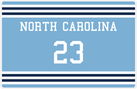 Thumbnail for Personalized Jersey Number Placemat - North Carolina - Double Stripe -  View