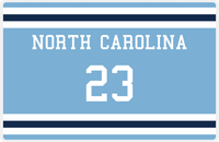 Thumbnail for Personalized Jersey Number Placemat - North Carolina - Single Stripe -  View