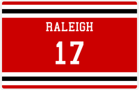 Thumbnail for Personalized Jersey Number Placemat - Raleigh - Single Stripe -  View