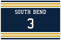 Thumbnail for Personalized Jersey Number Placemat - South Bend - Double Stripe -  View