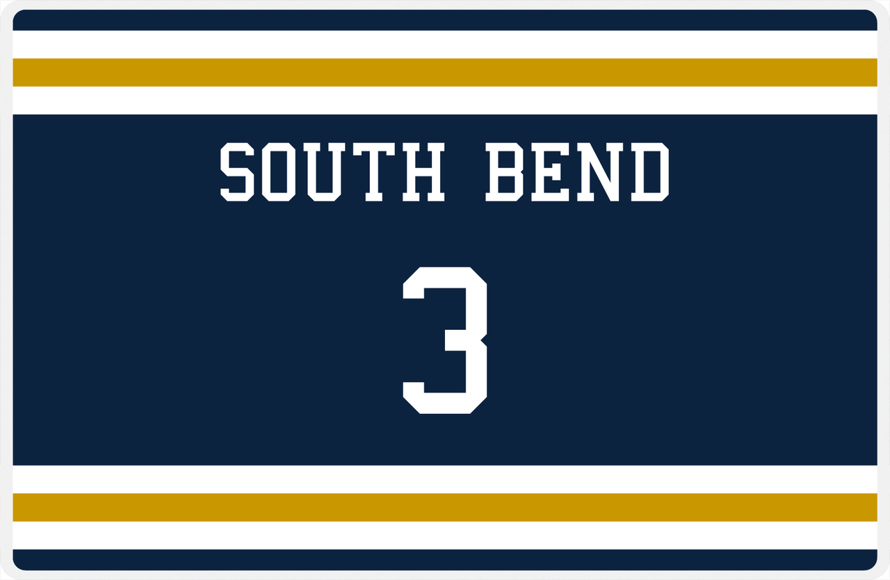 Personalized Jersey Number Placemat - South Bend - Single Stripe -  View