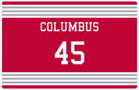 Thumbnail for Personalized Jersey Number Placemat - Columbus - Triple Stripe -  View