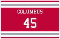 Thumbnail for Personalized Jersey Number Placemat - Columbus - Single Stripe -  View