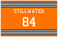 Thumbnail for Personalized Jersey Number Placemat - Stillwater - Triple Stripe -  View
